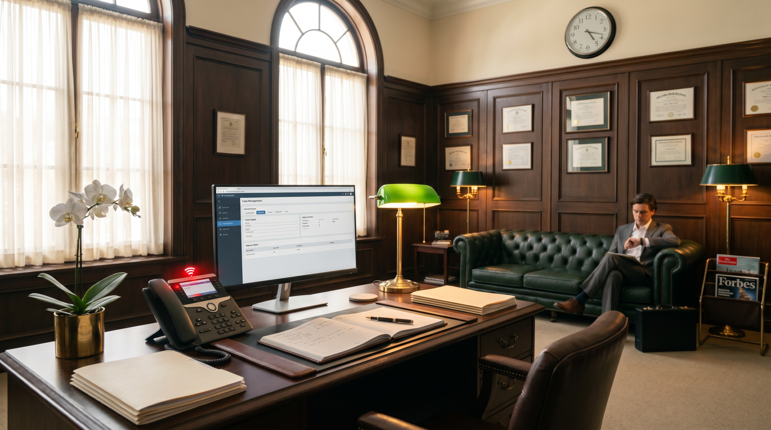 AI agent for law firms reception desk with intake call ringing