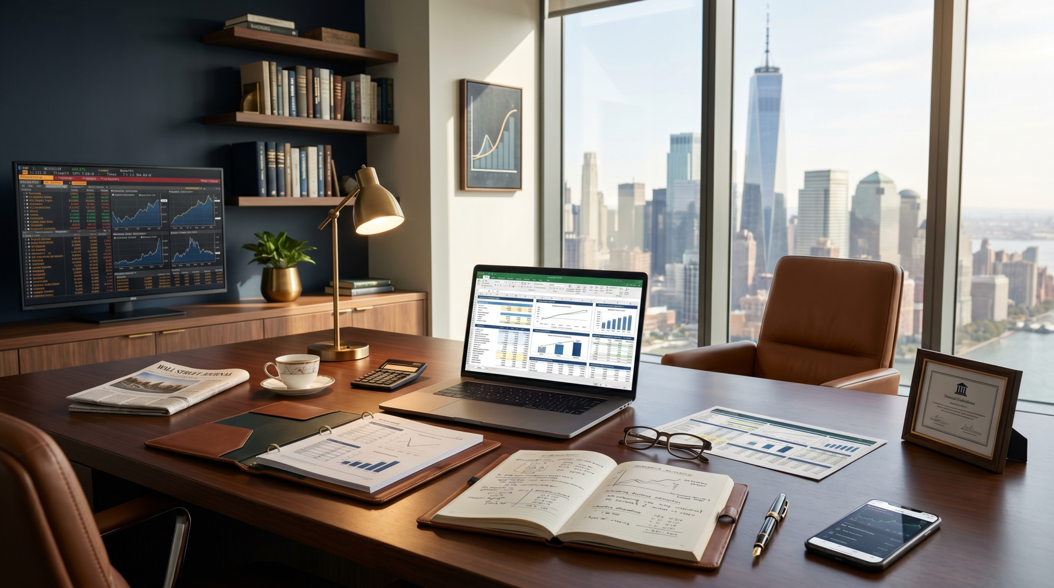 AI agency for former finance professionals workspace with ROI substantiation model and analytical pipeline