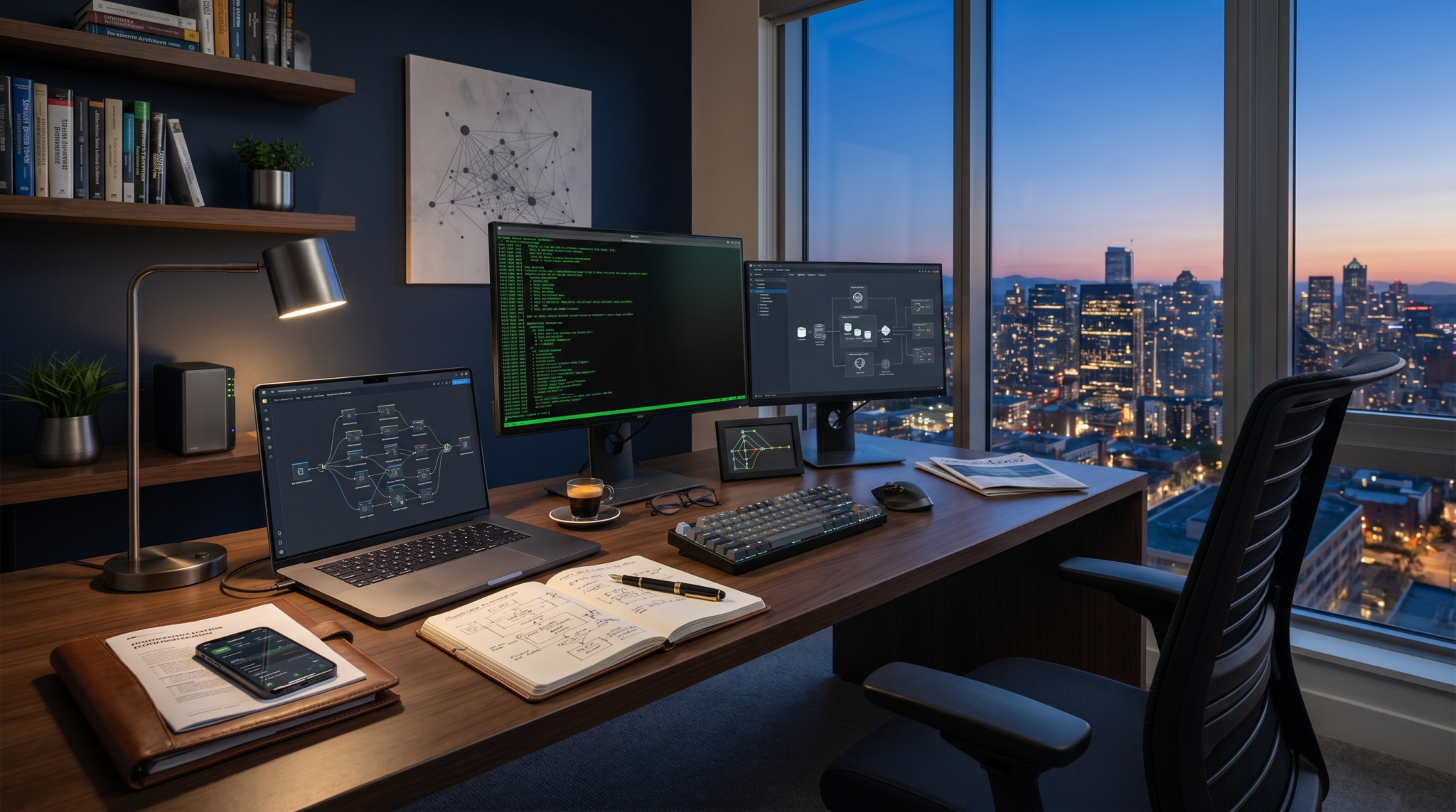AI consulting career pivot for software engineers workspace with deployment architecture and build-heavy AI integration
