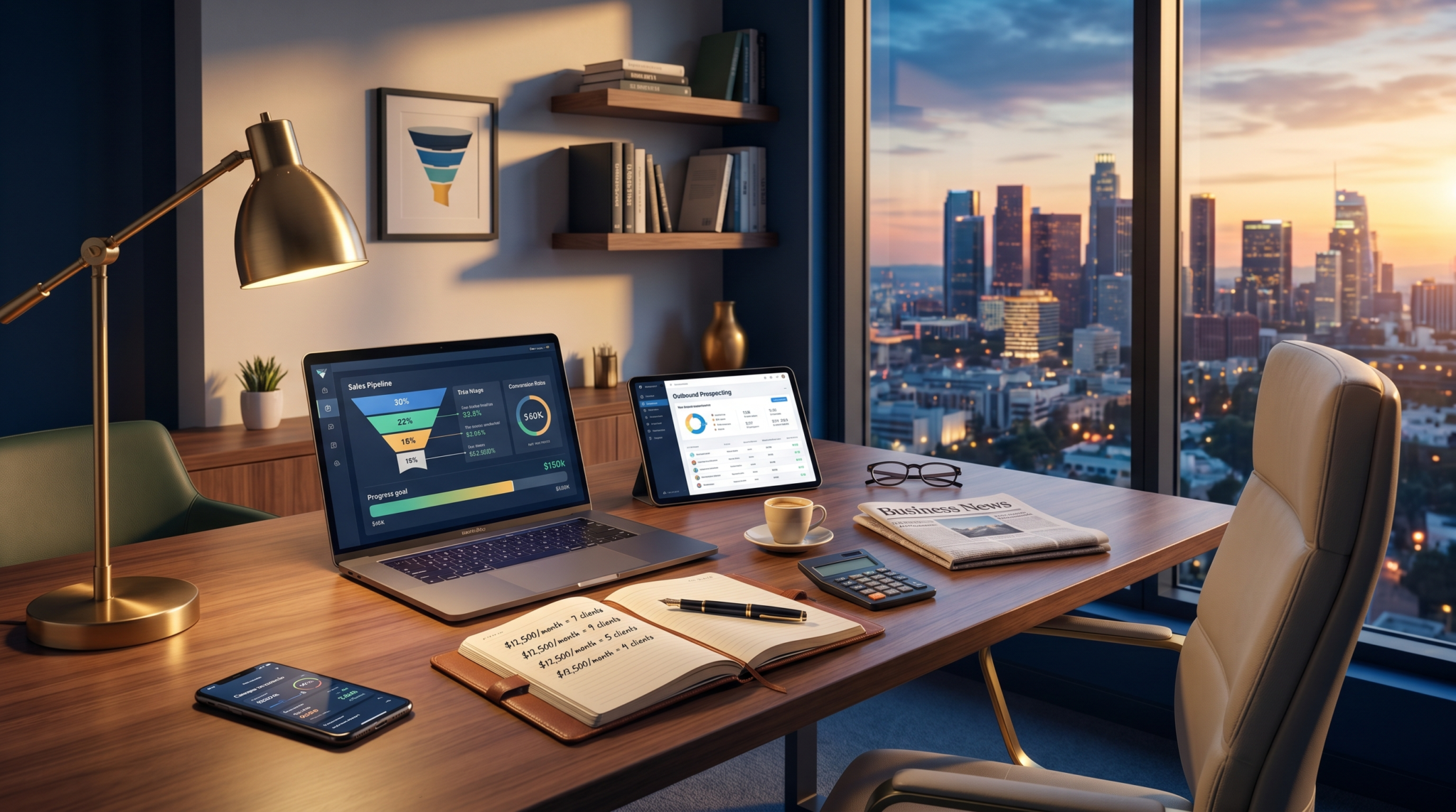 How to replace a $150K salary with AI consulting workspace with client-count math and sales pipeline