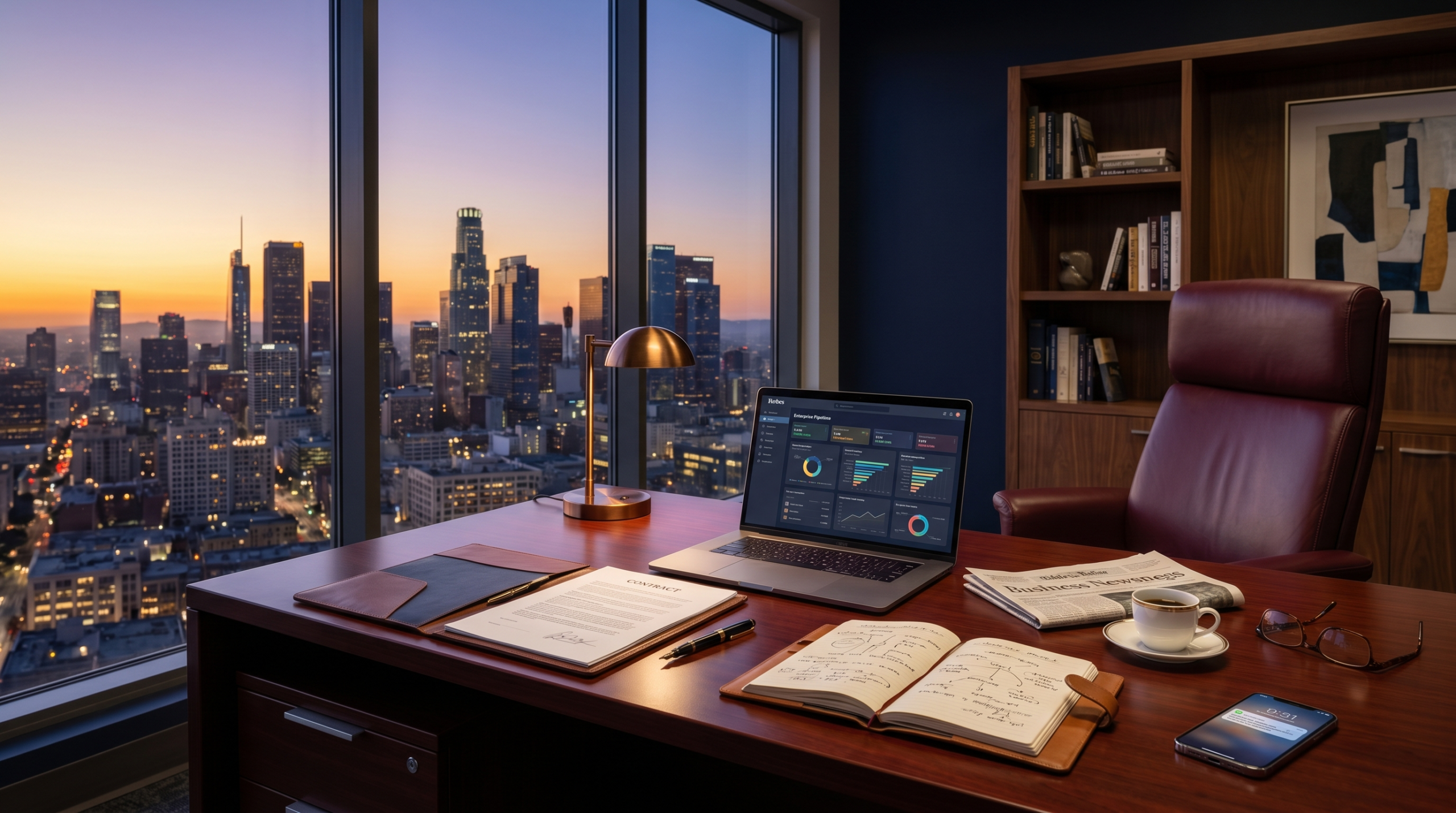 How to sell AI services to businesses operator workspace with B2B pipeline