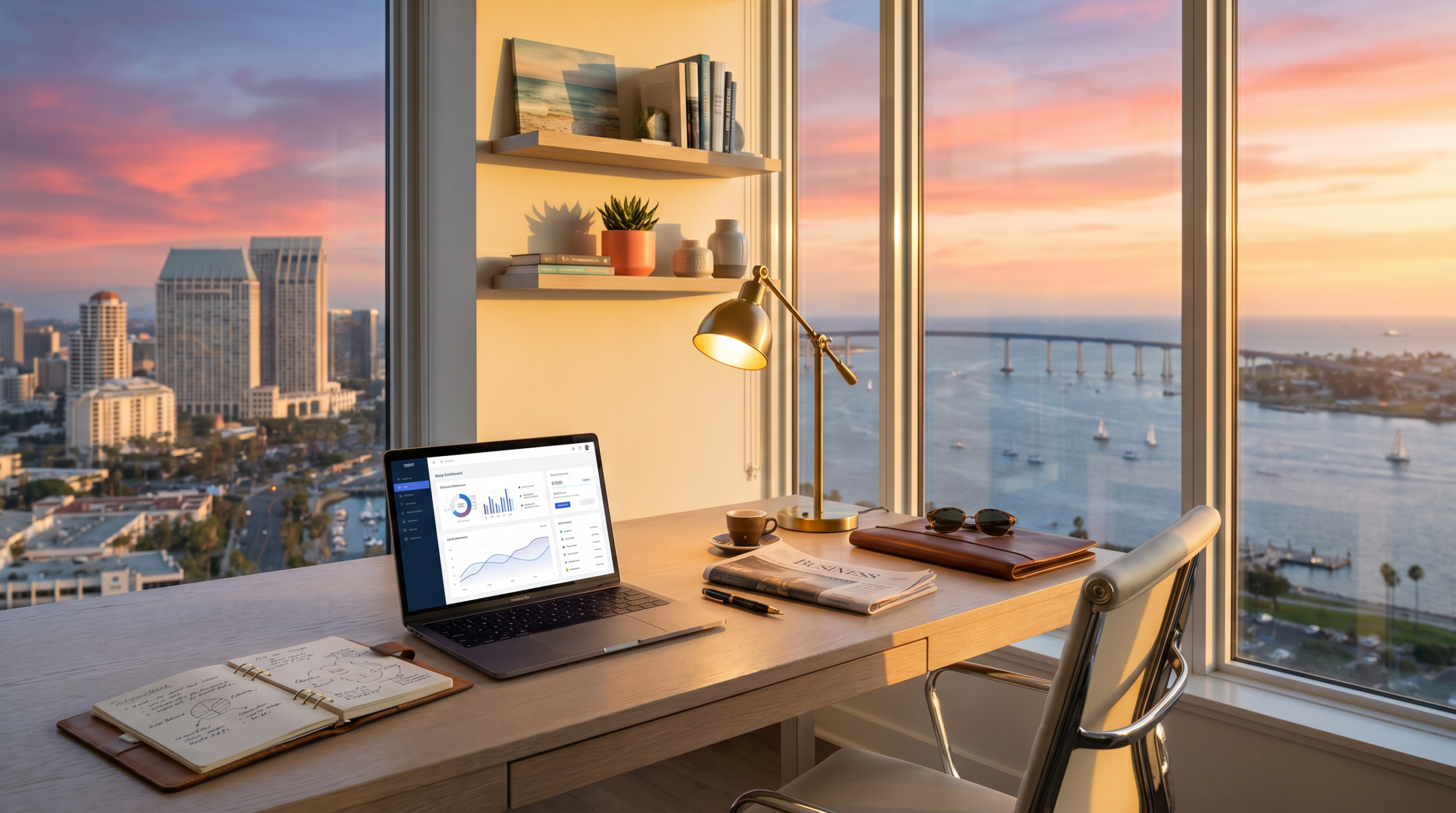 How to start an AI consulting business in San Diego downtown skyline workspace