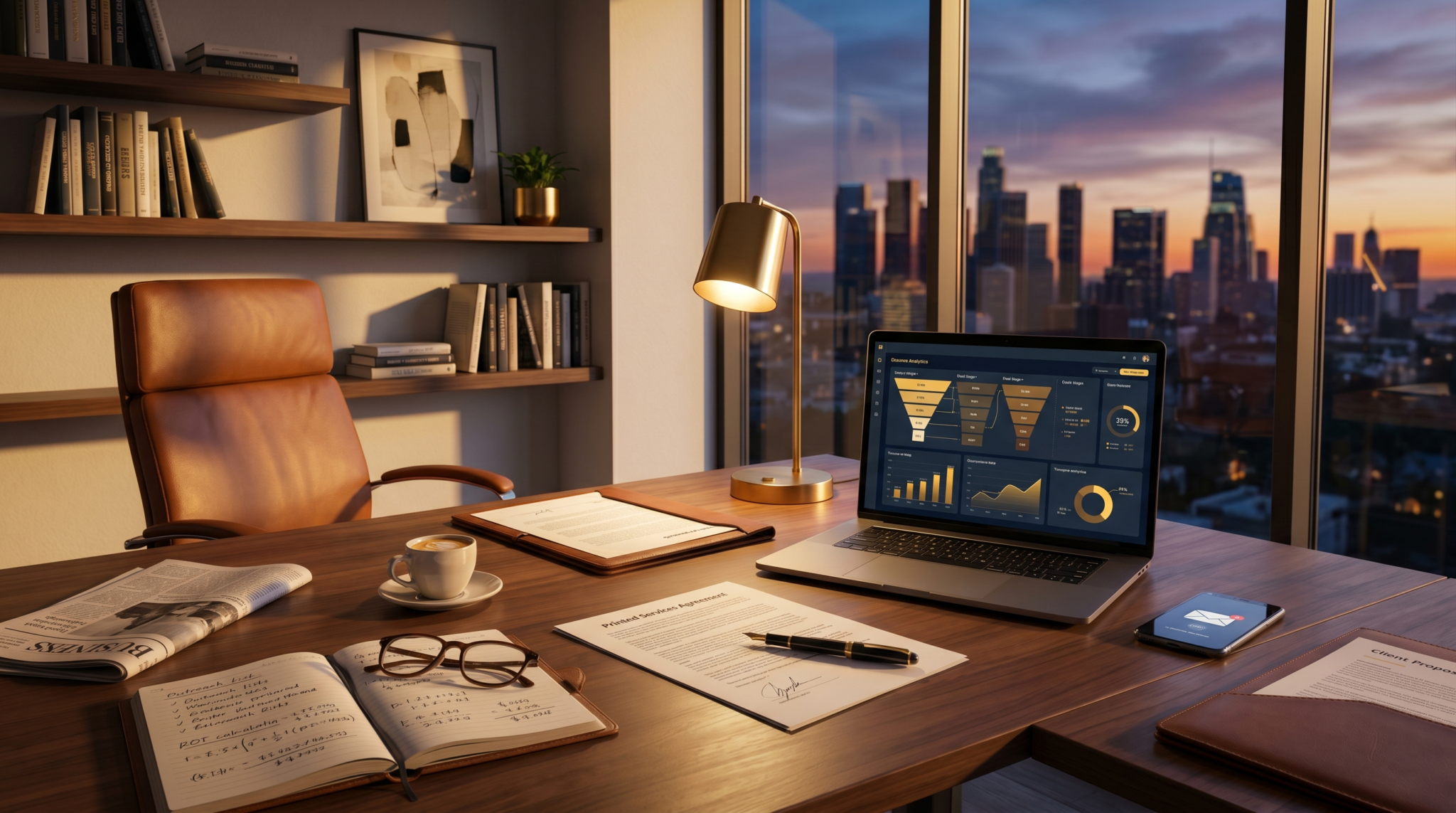 Sell AI to local businesses operator workspace closing a client deal