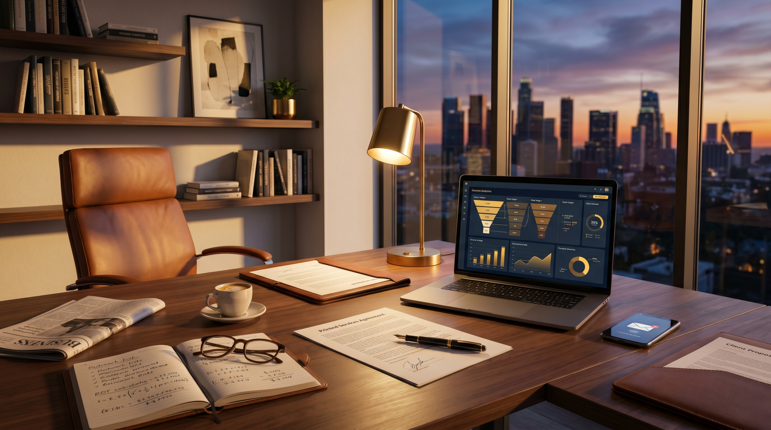 Sell AI to local businesses operator workspace closing a client deal