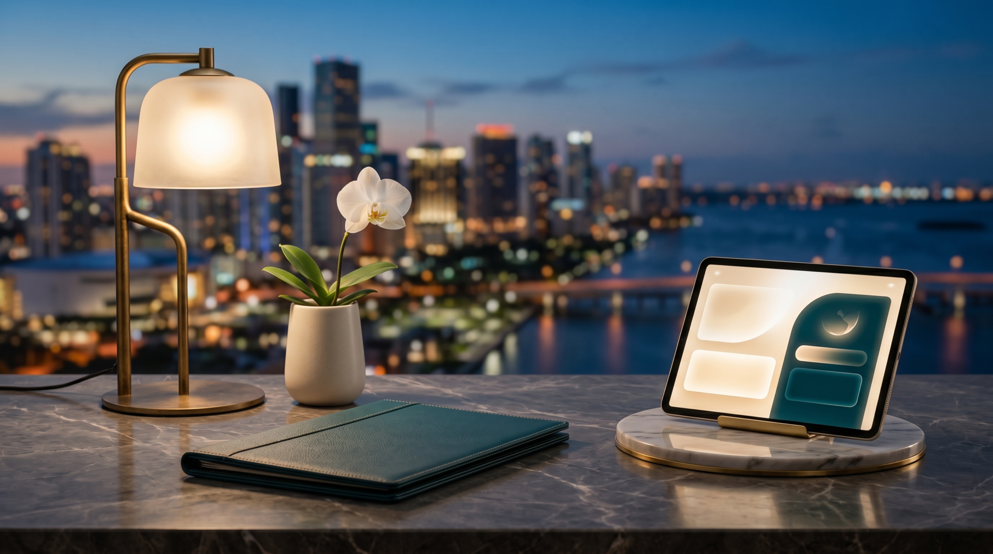 ai agent for cosmetic surgery clinics workspace with consultation folder and tablet