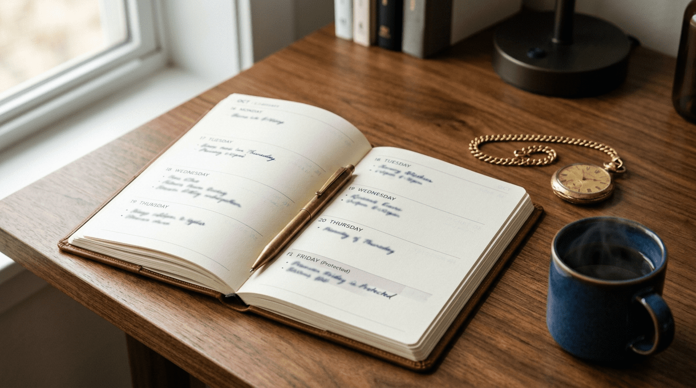 Remote AI consulting business for traveling professionals workspace with laptop, passport, travel journal, and location-independent setup overlooking a destination view