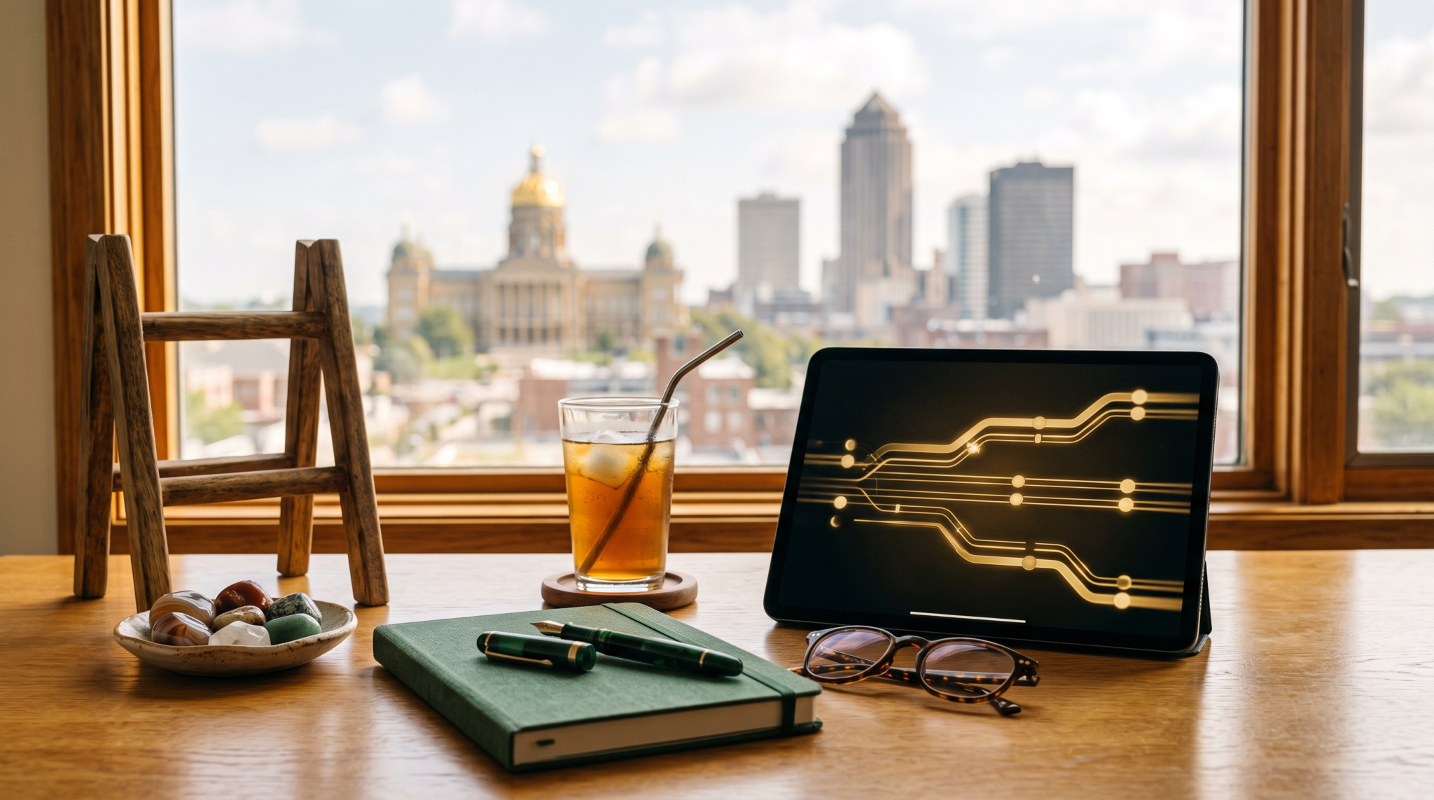 Diversifying corporate stock options into ai business workspace with two-ladder framework notes