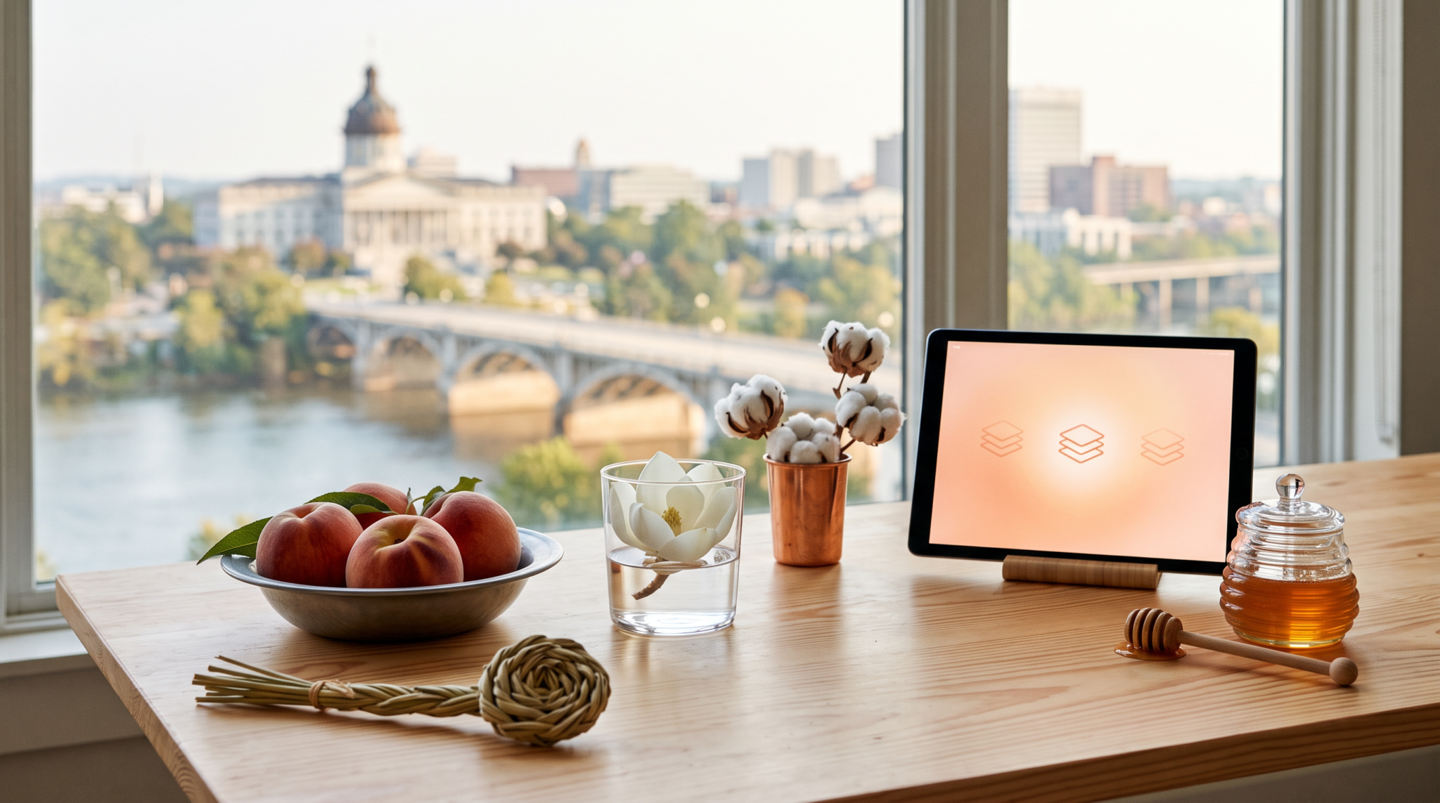 ai consulting mvp offer for week one workspace with sweetgrass rose and Columbia skyline