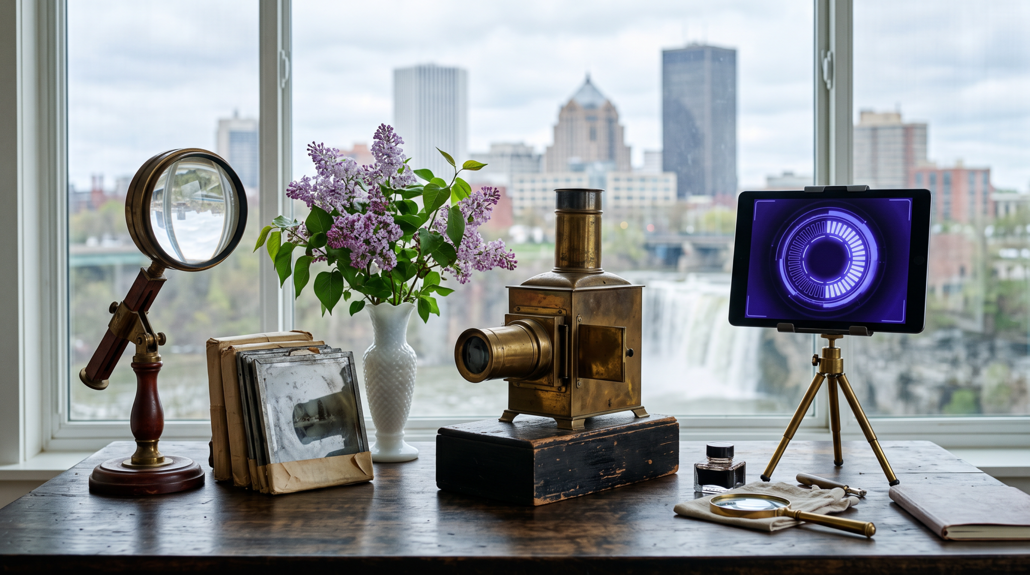 ai consulting proof of concept paid pilot workspace with magic lantern and Rochester skyline