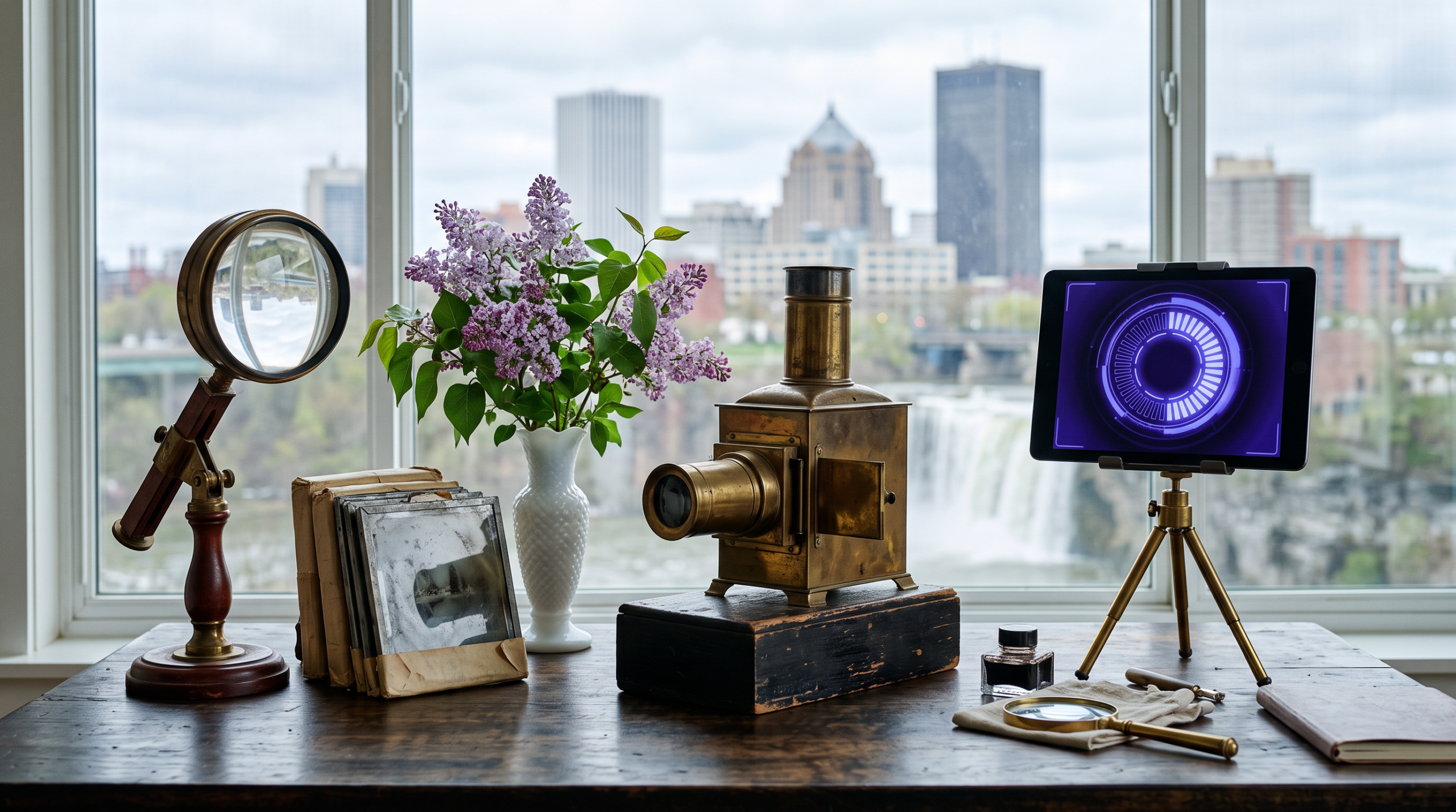 ai consulting proof of concept paid pilot workspace with magic lantern and Rochester skyline